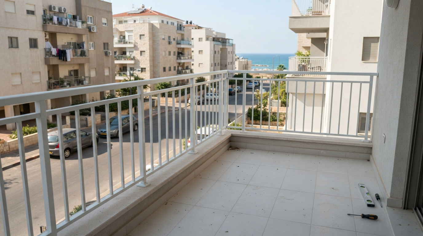 התקנת מעקה אלומיניום בבית פרטי