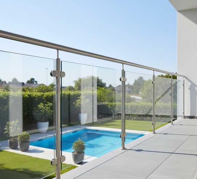 מעקה אלומיניום וזכוכית